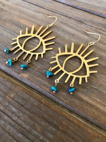 Turquoise Seeing Eye Earrings