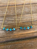 Turquoise and Brass 14k Necklace