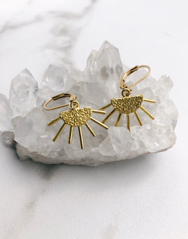 Brass Sun Earrings