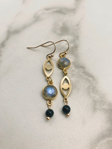 Labradorite Eye Earrings