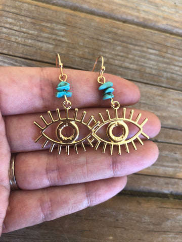 Turquoise Eye Earrings