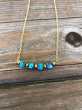 Turquoise and Brass 14k Necklace