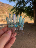 Blue Aura Crystal Hair Comb