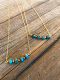 Turquoise and Brass 14k Necklace