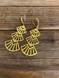 Brass Fan Earrings