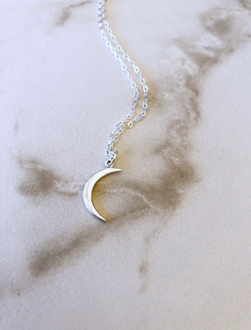 Dainty Silver Moon Necklace