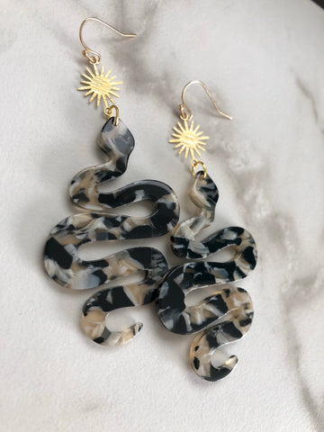 Snake Sun Earrings