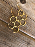 Brass Honeycomb Earrings