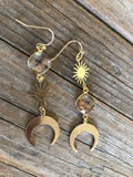 Celestial Copper Moon Earrings