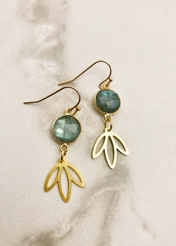 Floral Labradorite Earrings