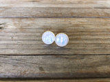 White Pearlescent Studs