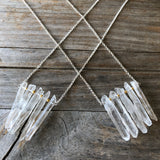 Gold Beaded Quartz Crystal necklace