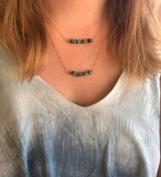 Turquoise and Brass 14k Necklace