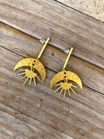 Long Sun Moon Earrings