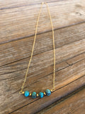 Turquoise and Brass 14k Necklace