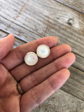 White Pearlescent Studs