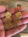 Brass Fan Earrings