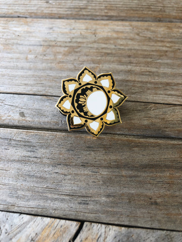 Gold Moon Mandala Enamel Pin