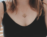 Brass Bee on a 14k gold-filled chain