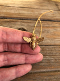 Brass Bee on a 14k gold-filled chain